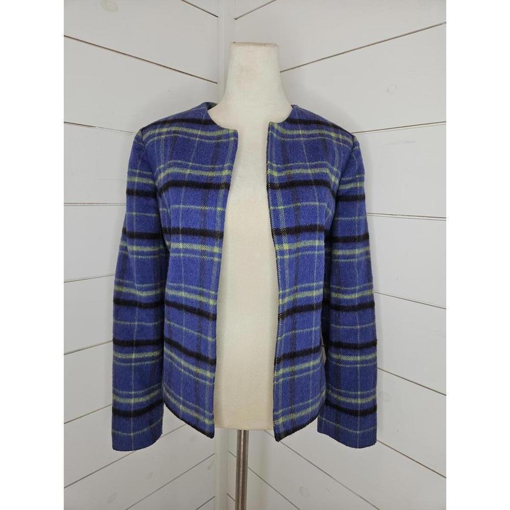 Vintage Nouveaux size 10 Blue Yellow & Black plaid blazer